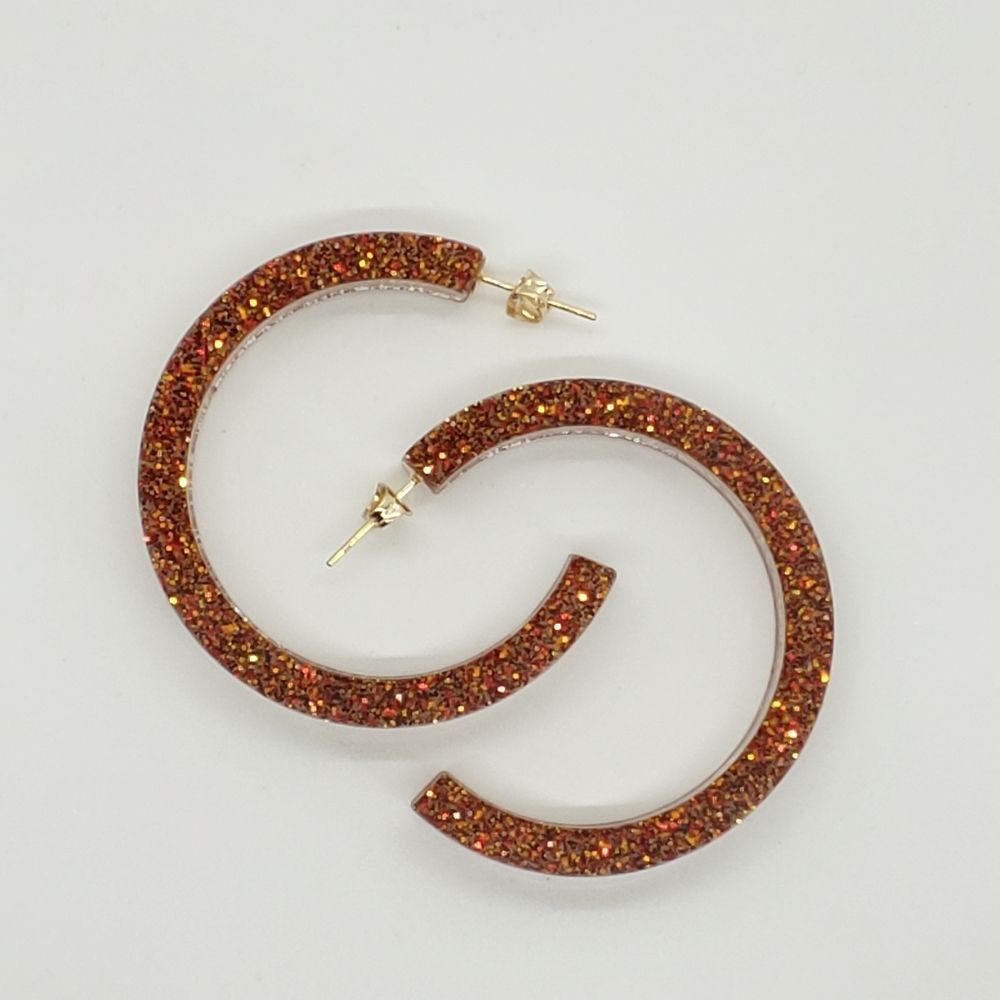 Earrings Glitter Hoop Studs